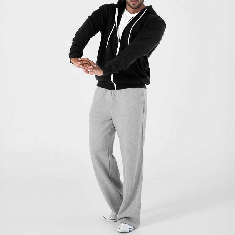 Ohoo Men's Zip Up Hoodie Lightweight Slim Fit Sweatshirt Full Zip Hooded Jacket / DCF002-BLACK-S - Image 4